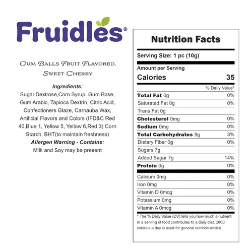 Vista 2 de Fruidles Bolas de chicle de cereza dulce con sabor a frutas, golosinas de caramelo de 1 libra, recambios de tamaño de máquina, certificado Kosher
