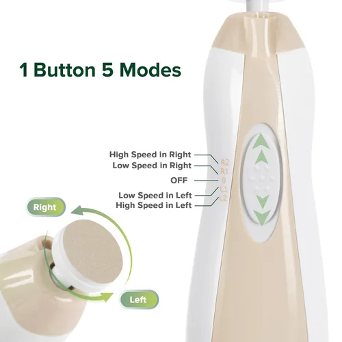 Vista 8 de haakaa Kit de cortaúñas eléctrico para bebés, kit de cortaúñas para recién nacidos, niños pequeños o adultos, cuidado de uñas y pies, juego