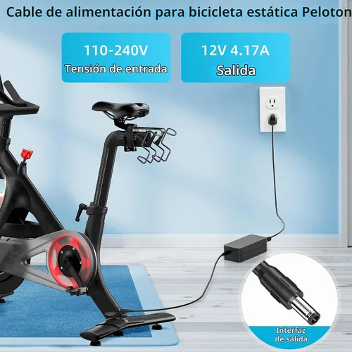 Vista 3 de Cable de alimentación para bicicleta estática Peloton 12V4.17A AC/DC Adaptador de repuesto Peloton bicicleta estática Modelo: PLTN-RB1VO PLTN-RB1V1