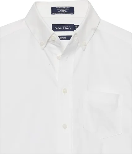 Vista 3 de Nautica Camisa Oxford de manga corta con botones bolsillo en el pecho tela transpirable