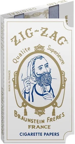 Vista 3 de ZIG-ZAG - Papel de liar blanco original de 2.756 in, goma árabe natural, línea de sellado de pegamento fino, 6 folletos con 32 papeles por folleto