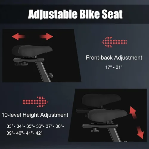 Vista 5 de Goplus Bicicleta de aire, bicicleta estática con ventilador de resistencia ilimitada, pantalla LCD transparente, soporte para tableta, asiento