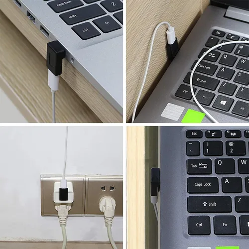 Vista 6 de Herfair Adaptador USB C a A de 90 grados, paquete de 2 unidades de ángulo recto USB3.2 Tipo-C hembra a un macho convertidor vertical de puerto USB