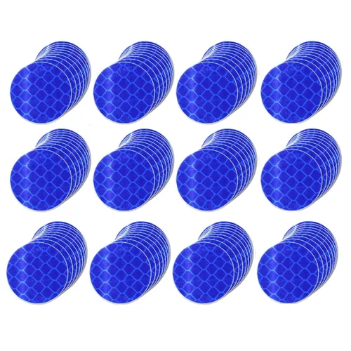 Vista 118 de Pegatinas reflectantes 1 pulgada de diámetro Redondas Reflectoras, Cinta adhesiva impermeable al aire libre de alta visibilidad (80 piezas)