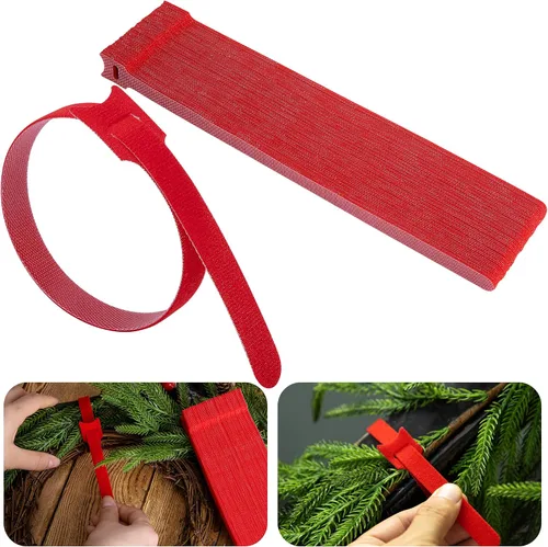 Vista 7 de 60 Piezas Lazos de Guirnalda de Navidad - 12" Lazos Ajustables de Guirnalda Navideña - Correas de Cable de Nailon Reutilizables para Plantas