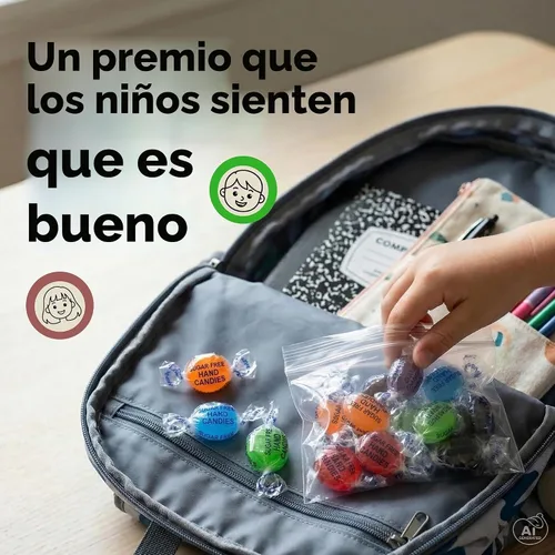 Vista 6 de Caramelos duros de frutas variadas sin azúcar, bolsa de 1 libra, envuelta