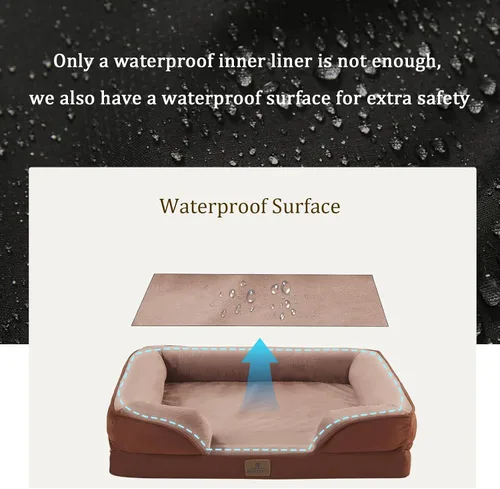 Vista 3 de Bedfolks - Cama ortopédica extra pequeña para perros, cama de sofá impermeable para perros pequeños y gatos, sofá de espuma en forma de huevo