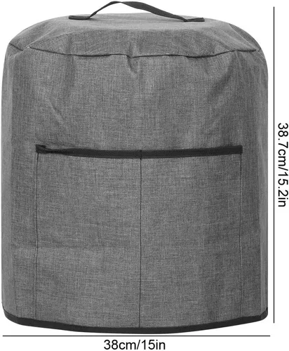 Vista 4 de Funda protectora redonda para olla a presión, funda protectora para freidora de aire con bolsillo, bolsa protectora aislada impermeable, accesorios
