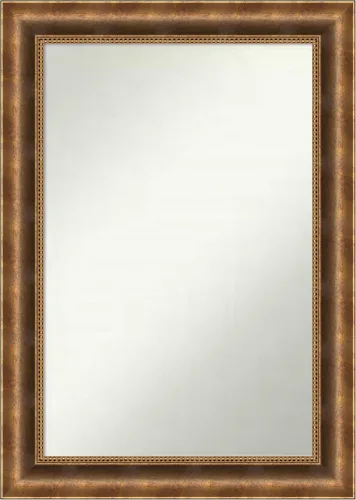 Vista 568 de Amanti Art Espejo de pared personalizado no biselado (25 x 25 pulgadas), marco de bronce acentuado, varios tamaños personalizados, espejo de baño