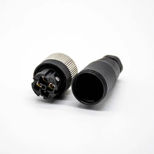 Vista 6 de Elecbee Conector de cable M12 Circular Impermeable Enchufe de Aviación Terminación de Tornillo Instalable en Campo Desapantallamiento Recto