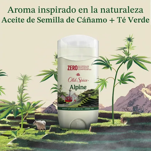 Vista 6 de Old Spice Desodorante sin aluminio para hombres, frescura duradera 24/7 y aroma de larga duración, protección contra el sudor y el olor 24/7
