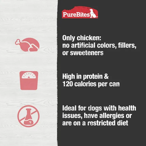 Vista 5 de PureBites Patés de pollo para perros, solo 1 caja de ingredientes de 12