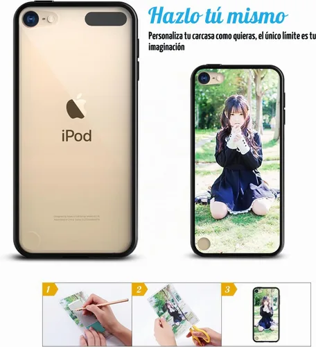 Vista 4 de ULAK Funda transparente compatible con iPod Touch 7/6/5 con 2 protectores de pantalla, [antiamarilleo] Funda protectora delgada y suave de TPU