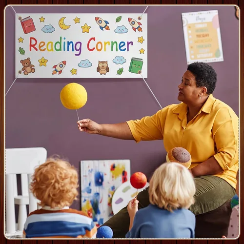 Vista 7 de Zonon Pancartas grandes en blanco y letreros de tela Oxford de poliéster para decorar con cuerda colgante para pared interior y exterior, carteles