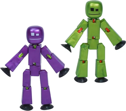 Vista 10 de Zing StikBot - Paquete doble de StarFrost Blue & Comet Red – 2 figuras de acción coleccionables posables, juguete de animación con ventosa