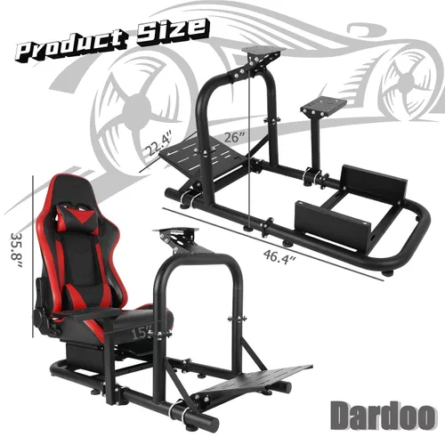 Vista 2 de Dardoo Racing Simulator Cockpit with Seat Compatible with Logitech G29 G920 G923 Support Thrustmaster, Fanatec Fits Xbox Playstation PC platforms