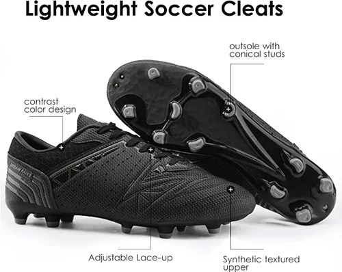 Vista 5 de DREAM PAIRS Calzado deportivo para hombre, flexible, con cordones, liviano, para fútbol al aire libre