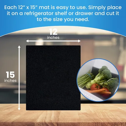 Vista 4 de Bluapple FreshMats, forro para contenedor de refrigerador, tapetes para cajón de refrigerador, forro extensor de vida útil del cajón para verduras