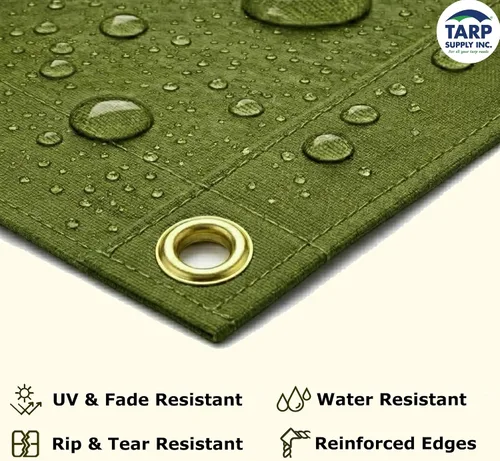 Vista 4 de TARP SUPPLY Inc. Lona de lona resistente de 5 x 7 pies, lona resistente al agua y transpirable, cubierta resistente a los rayos UV con ojales