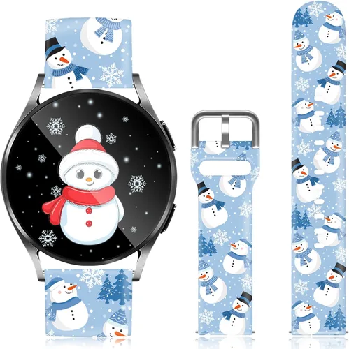 Vista 18 de Correa de reloj de 20 mm de Navidad compatible con Samsung Galaxy 6/5/5 Pro/4/4 Classic/3 (41 mm)/Active 1 y 2, tamaños 40 mm 41 mm 42 mm 44 mm 45