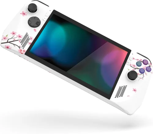 Vista 6 de PlayVital Juego de 2 calcomanías protectoras para ROG Ally, calcomanías personalizadas de vinilo para consola de juegos portátil ROG Ally, flor