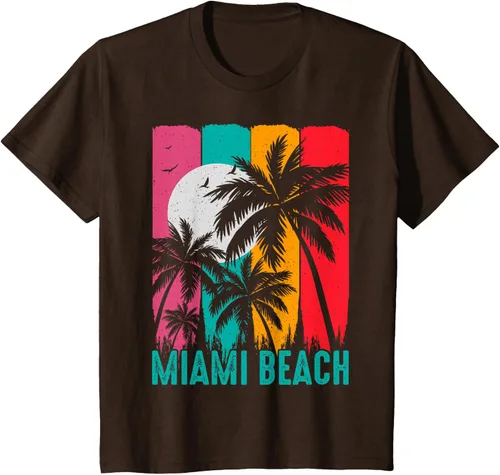 Vista 10 de Camiseta Miami Beach, Negro, S