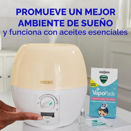 Vista 7 de Vicks Humidifier 3-in-1 SleepyTime Cool Mist Humidifier for Nursery, White