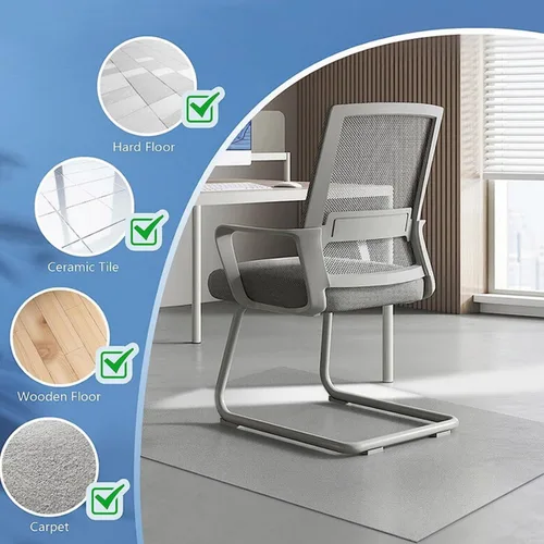 Vista 6 de Tapete para silla de oficina para suelo de madera dura, tapete protector transparente de 0.06 pulgadas de grosor, tapete protector de piso