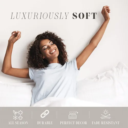 Vista 12 de Elegant Comfort Manta Ultra Suave Full/Queen, Franela Reversible, Acogedora y Afelpada - Manta Decorativa Ligera para Todas las Estaciones