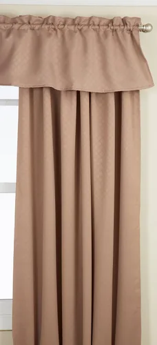 Vista 7 de Lorena Home Fashions facetas oscurecedora de habitación cenefa a medida. Chocolate
