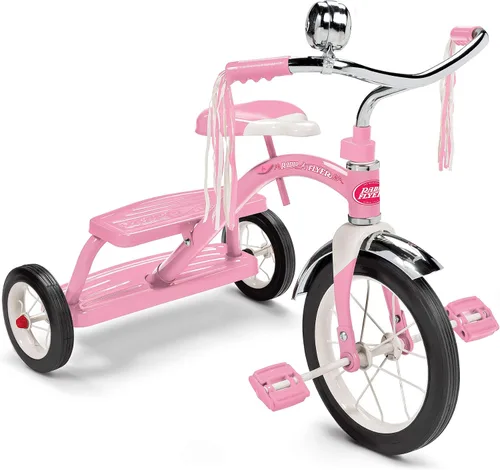 Vista 9 de Radio Flyer Classic Triciclo rojo, para edades de 2 a 4 años, rueda delantera de 10 pulgadas, campana