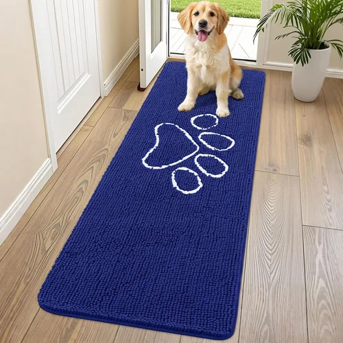 Vista 40 de Smiry Tapete para puerta de perro para patas fangosas, absorbente y Gris y negro
