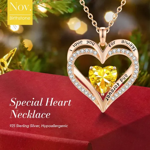 Vista 45 de CDE Collares de piedra natal para mujer, plata de ley 925, collar con colgante de corazón para siempre, Navidad, cumpleaños, aniversario, día de San