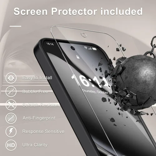 Vista 788 de Funda para Google Pixel 10 Pro XL, cubierta magnética mate, color negro Fit for MagSafe, Screen Protector included, Shockproof Military Grade