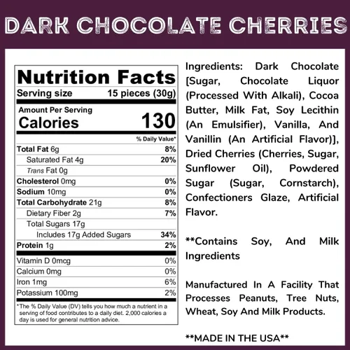 Vista 4 de WinCrest Cerezas cubiertas de chocolate negro (1.5 libras de lata)