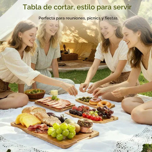 Vista 8 de Astercook Tablas de cortar de bambú carbonizado profundo