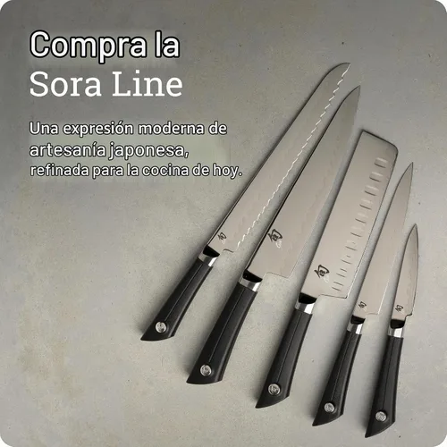 Vista 6 de Shun Sora - Cuchillo para pelar, Pan, 9 pulgadas, Metálico