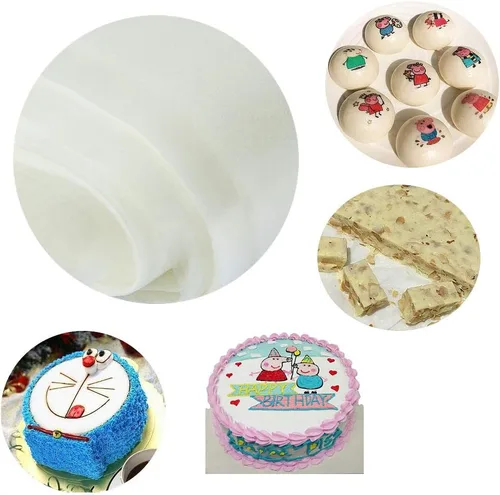 Vista 5 de 50/100/200 hojas de papel rectangular comestible de arroz y oblea, 9 x 12.6 pulgadas para embalaje de dulces o decoración de alimentos (100)