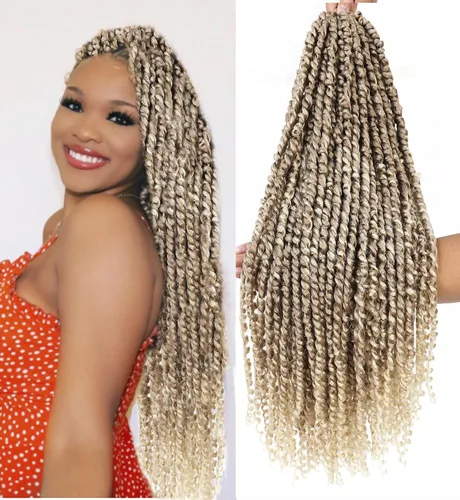 Vista 13 de Cabello Corto PassionTwist de 8 Pulgadas Cabello Pre-retorcido Passion Twists Cabello de Ganchillo Pre-enrollado Cabello Rizado de Ganchillo para 1b