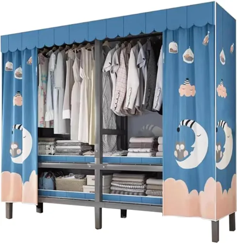 Vista 8 de large closets Folding Clothes Closet Metal Iron Wardrobe Closet Portable Closets for Hanging Clothes Easy to Assemble Saves Space Closet Space-saving