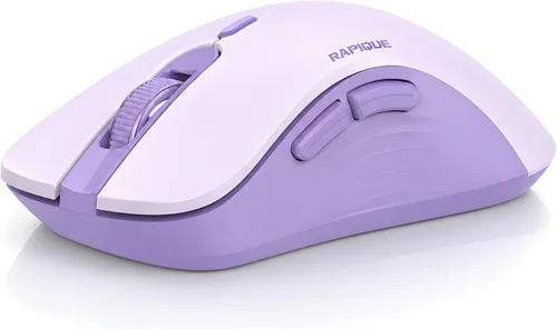 Vista 15 de RAPIQUE Ratón inalámbrico Bluetooth, Bluetooth dual y receptor USB 2.4G, clics silenciosos, mouse ergonómico de 6 botones para mano derecha, DPI