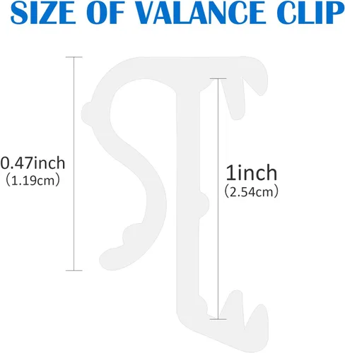 Vista 2 de Jetec Clips para ventana de cenefa ciega de 1 pulgada, clips de retención de cenefa de plástico blanco oculto (12 piezas)