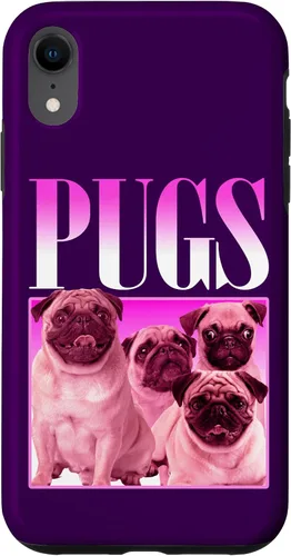 Vista 25 de iPhone 16 Pugs Bootleg Rap Lindo Pug Dog Pet Owners Retro 90's Poster Case