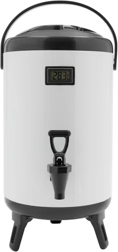 Vista 11 de Dispensador de bebidas aislado de acero inoxidable de 8/10/12 L, dispensador de bebidas calientes y frías con termómetro para café, té, leche, agua