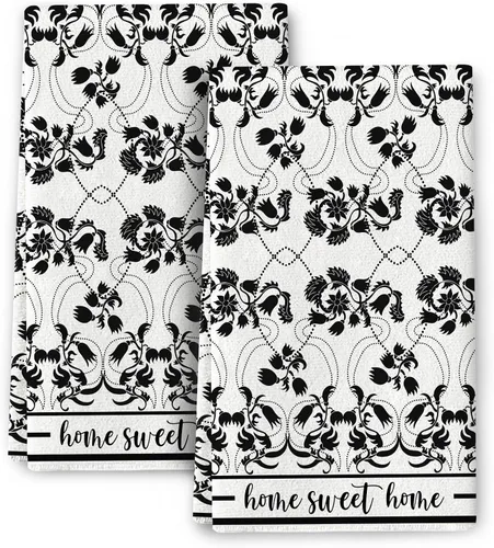 Vista 14 de Juego de 2 toallas de cocina modernas de mediados de siglo, toallas de mano absorbentes, paños de cocina retro para cocinar, hornear, baño, granja