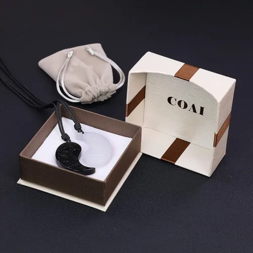 Vista 7 de COAI Collar de dragón y fénix, collares con colgante de Yin Yang para parejas
