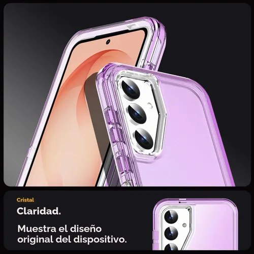 Vista 3 de AICase Funda transparente 3 en 1 para Samsung Galaxy S26, resistente protección contra caídas, cuerpo completo, a prueba de golpes, a prueba