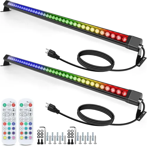 Vista 14 de HNRLOY Paquete de 2 lámparas de pared de 36 W, 4000 K, luz blanca natural para pared, 2 pies, 120 V, barra de luz LED lineal para exteriores