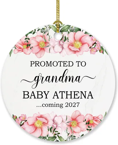 Vista 29 de Adorno personalizado para bebé que llega 2027, adorno de Navidad de Bump, elige el nombre del bebé y el año de Navidad para el nuevo abuelo abuela