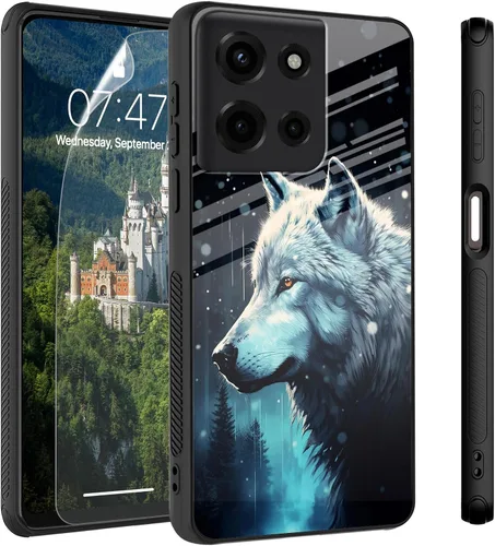 Vista 41 de Funda para Motorola Moto Edge 2022, cubierta trasera de vidrio templado con protector de pantalla, funda protectora a prueba de golpes para Motorola